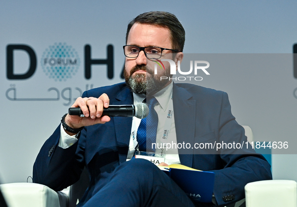 Robert Kupiecki, Undersecretary of State of Foreign Affairs of Poland, takes part in a panel discussion during the Doha Forum 2024 at Sherat...