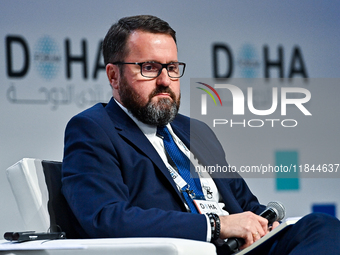 Robert Kupiecki, Undersecretary of State of Foreign Affairs of Poland, takes part in a panel discussion during the Doha Forum 2024 at Sherat...