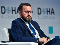 Robert Kupiecki, Undersecretary of State of Foreign Affairs of Poland, takes part in a panel discussion during the Doha Forum 2024 at Sherat...