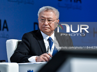 Xuetong Yan, Honorary Dean of the Institute of International Relations at Tsinghua University, takes part in a panel discussion during the D...