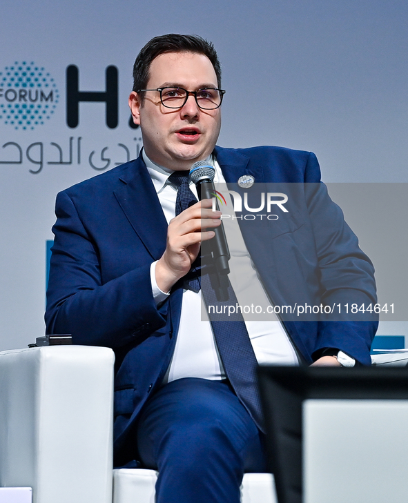 Jan Lipavsky, Foreign Minister of the Czech Republic, participates in a panel discussion during the Doha Forum 2024 at Sheraton Grand Doha R...