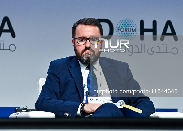 Robert Kupiecki, Undersecretary of State of Foreign Affairs of Poland, takes part in a panel discussion during the Doha Forum 2024 at Sherat...