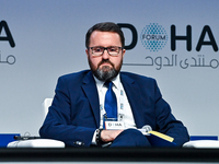 Robert Kupiecki, Undersecretary of State of Foreign Affairs of Poland, takes part in a panel discussion during the Doha Forum 2024 at Sherat...