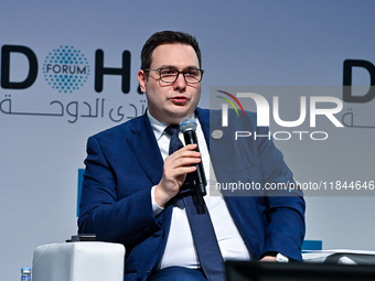 Jan Lipavsky, Foreign Minister of the Czech Republic, takes part in a panel discussion during the Doha Forum 2024 at Sheraton Grand Doha Res...