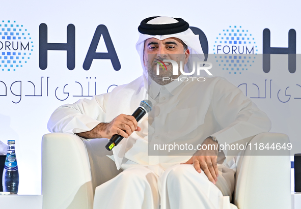 Badr Mohammed Al-Meer, Group Chief Executive Officer of Qatar Airways, speaks during the Doha Forum 2024 at Sheraton Grand Doha Resort & Con...