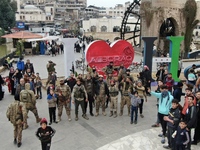 Celebrations continue in the city of Hama, where Syrians gather at Al-Assi Square to take commemorative photos and express their joy over th...