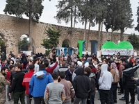 Celebrations continue in the city of Hama, where Syrians gather at Al-Assi Square to take commemorative photos and express their joy over th...