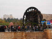 Celebrations continue in the city of Hama, where Syrians gather at Al-Assi Square to take commemorative photos and express their joy over th...