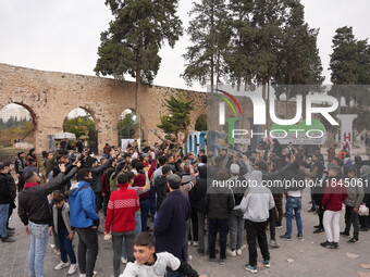 Celebrations continue in the city of Hama, where Syrians gather at Al-Assi Square to take commemorative photos and express their joy over th...