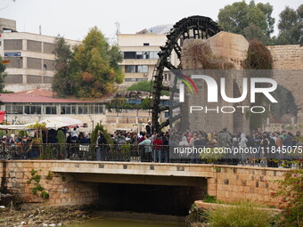 Celebrations continue in the city of Hama, where Syrians gather at Al-Assi Square to take commemorative photos and express their joy over th...