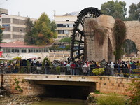 Celebrations continue in the city of Hama, where Syrians gather at Al-Assi Square to take commemorative photos and express their joy over th...