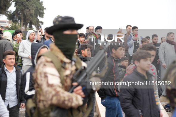 Celebrations continue in the city of Hama, where Syrians gather at Al-Assi Square to take commemorative photos and express their joy over th...