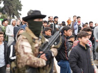 Celebrations continue in the city of Hama, where Syrians gather at Al-Assi Square to take commemorative photos and express their joy over th...