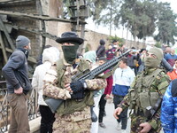 Celebrations continue in the city of Hama, where Syrians gather at Al-Assi Square to take commemorative photos and express their joy over th...