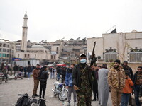 Celebrations continue in the city of Hama, where Syrians gather at Al-Assi Square to take commemorative photos and express their joy over th...