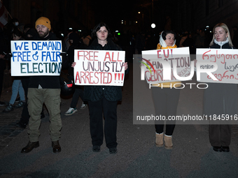 Anti-government protesters gather for a tenth consecutive day of mass demonstrations against the government's postponement of European Union...