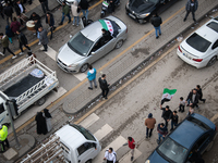 Syrian refugees living in the Onder district of Ankara, Turkey, celebrate the fall of Syrian President Bashar al-Assad after a rapid rebel o...