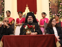 Mr. Raju Bharat, the Warden of the Greek Orthodox Church, Mgr. Konstantinos, H.E. the Metropolitan of Singapore, and Mrs. Aliki Koutsomitopo...