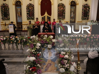 Christians hold a special Mass to celebrate the centenary at India's only Greek Orthodox Church in Kolkata, India, on December 6, 2024. The...