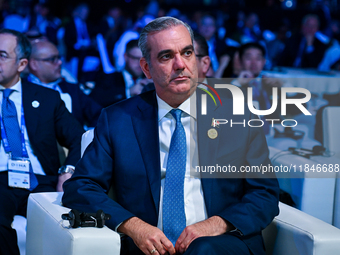 Luis Abinader, President of the Dominican Republic, participates in a panel discussion during the Doha Forum 2024 closing session at Sherato...