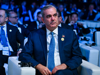 Luis Abinader, President of the Dominican Republic, participates in a panel discussion during the Doha Forum 2024 closing session at Sherato...