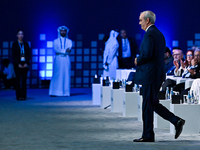 Luis Abinader, President of the Dominican Republic, participates in a panel discussion during the Doha Forum 2024 closing session at Sherato...