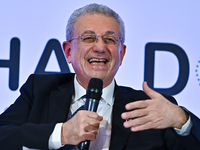 Mustafa Barghouti, Secretary General of the Palestinian National Initiative, speaks during the Doha Forum 2024 at Sheraton Grand Doha Resort...