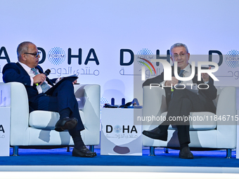 Mustafa Barghouti, Secretary General of the Palestinian National Initiative, speaks during the Doha Forum 2024 at Sheraton Grand Doha Resort...