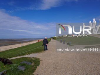 The Man Meets the Sea giant sculpture by Svend Wiig Hansen is in Esbjerg, Jutland, Denmark, on April 28, 2024 (