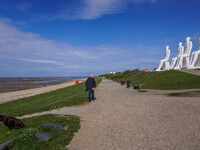 The Man Meets the Sea giant sculpture by Svend Wiig Hansen is in Esbjerg, Jutland, Denmark, on April 28, 2024 (