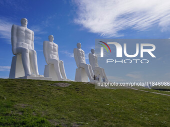 The Man Meets the Sea giant sculpture by Svend Wiig Hansen is in Esbjerg, Jutland, Denmark, on April 28, 2024 (