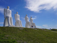 The Man Meets the Sea giant sculpture by Svend Wiig Hansen is in Esbjerg, Jutland, Denmark, on April 28, 2024 (