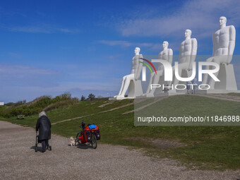 The Man Meets the Sea giant sculpture by Svend Wiig Hansen is in Esbjerg, Jutland, Denmark, on April 28, 2024 (