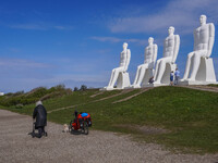 The Man Meets the Sea giant sculpture by Svend Wiig Hansen is in Esbjerg, Jutland, Denmark, on April 28, 2024 (