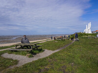 The Man Meets the Sea giant sculpture by Svend Wiig Hansen is in Esbjerg, Jutland, Denmark, on April 28, 2024 (