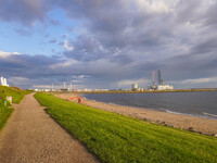 The Man Meets the Sea giant sculpture by Svend Wiig Hansen is in Esbjerg, Jutland, Denmark, on April 28, 2024 (