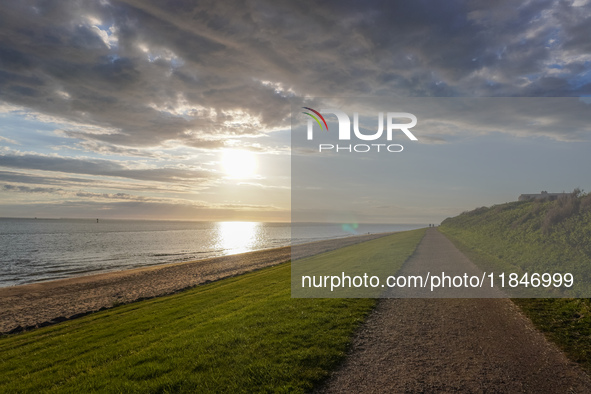 A general view of the sea coast is seen in Esbjerg, Denmark, on April 28, 2024 