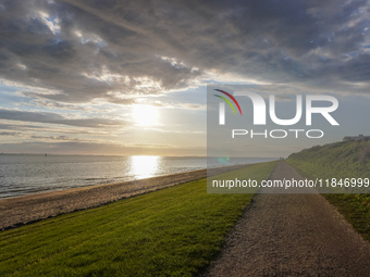 A general view of the sea coast is seen in Esbjerg, Denmark, on April 28, 2024 (