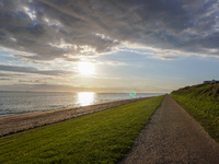 A general view of the sea coast is seen in Esbjerg, Denmark, on April 28, 2024 (