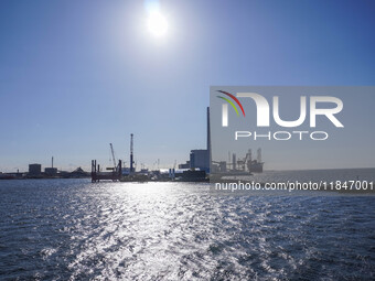 A general view of the sea port is seen in Esbjerg, Denmark, on April 29, 2024 (