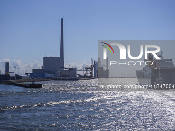 A general view of the sea port is seen in Esbjerg, Denmark, on April 29, 2024 (