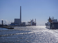 A general view of the sea port is seen in Esbjerg, Denmark, on April 29, 2024 (