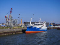 A general view of the sea port is seen in Esbjerg, Denmark, on April 29, 2024 (