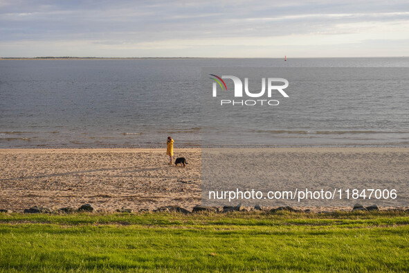 A general view of the sea coast is seen in Esbjerg, Denmark, on April 28, 2024 