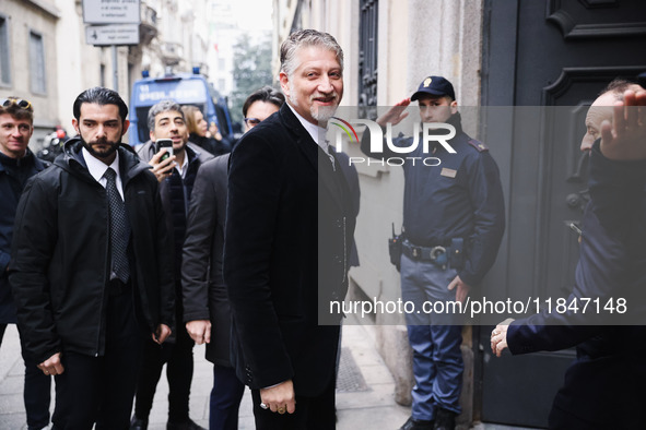 The Minister of Culture Alessandro Giuli attends the inauguration of the Grande Brera museum at Palazzo Citterio in Milan, Italy, on Decembe...