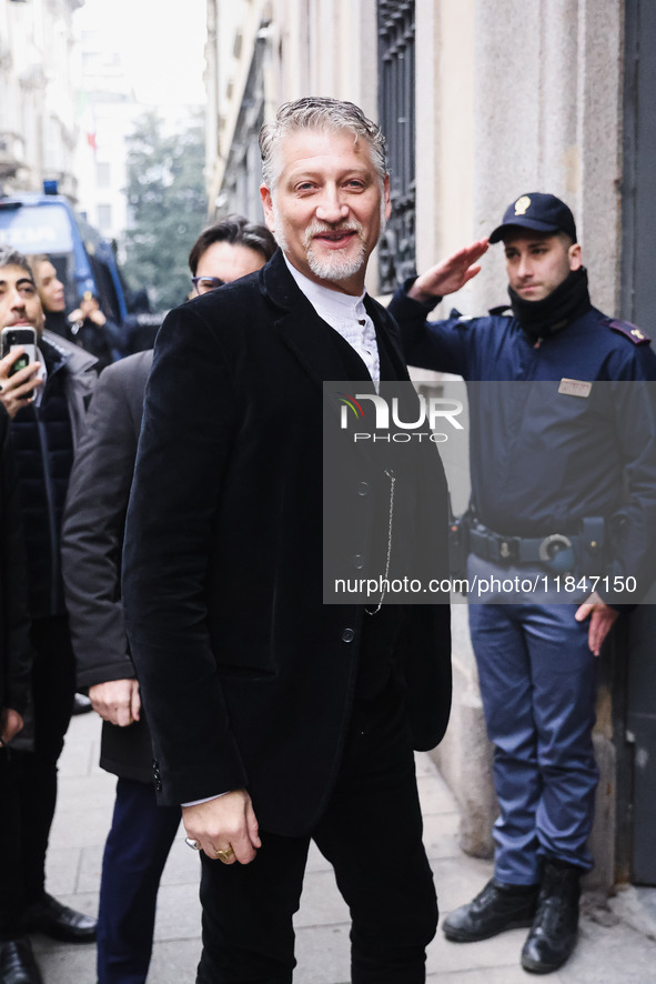 The Minister of Culture Alessandro Giuli attends the inauguration of the Grande Brera museum at Palazzo Citterio in Milan, Italy, on Decembe...