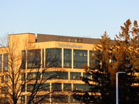 The UnitedHealthcare logo is seen on the corporate headquarters building in Minnetonka, Minnesota, on December 5, 2024, the day after United...