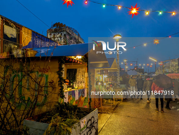 The Christmas Market Moonlight Express with its Winter Festival at Bahnwarter Thiel in Munich, Bavaria, Germany, on December 8, 2024, runs f...