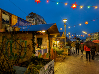 The Christmas Market Moonlight Express with its Winter Festival at Bahnwarter Thiel in Munich, Bavaria, Germany, on December 8, 2024, runs f...