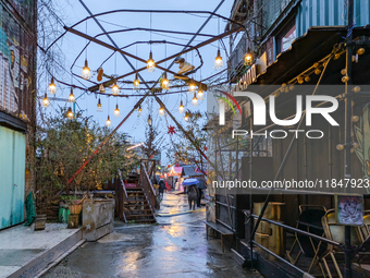 The Christmas Market Moonlight Express with its Winter Festival at Bahnwarter Thiel in Munich, Bavaria, Germany, on December 8, 2024, runs f...